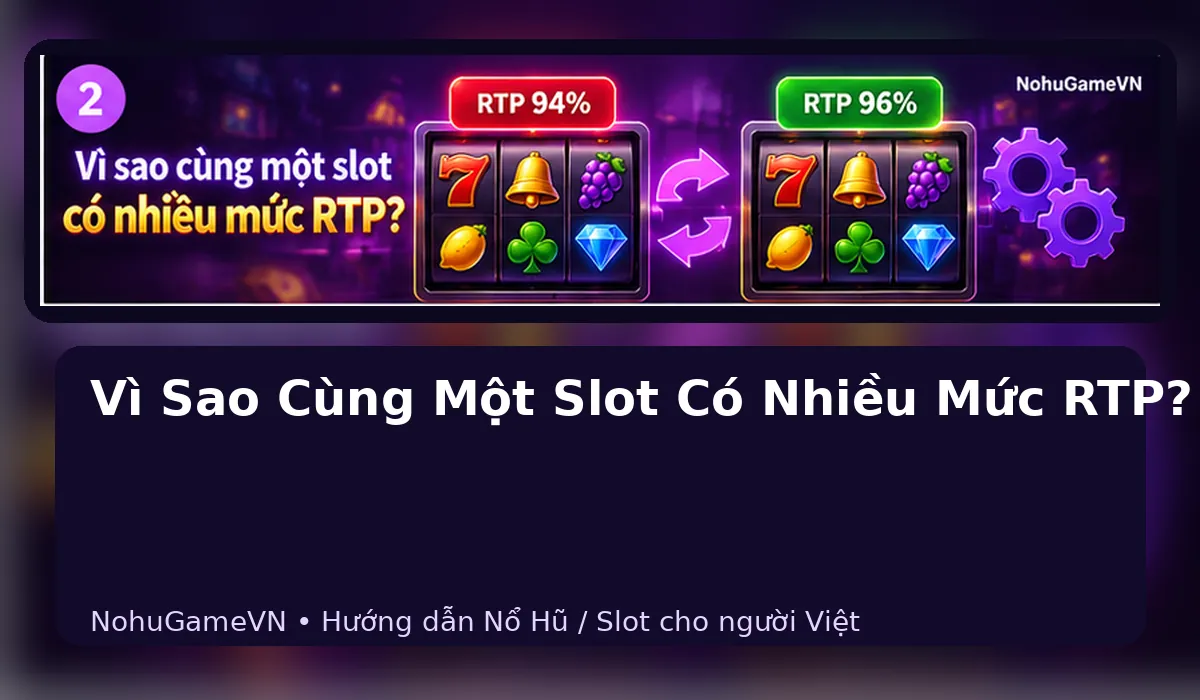 Hai phiên bản cùng một slot hiển thị mức RTP khác nhau