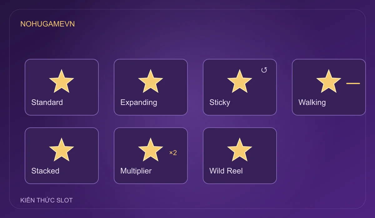 Wild trong slot là gì – đồ họa giải thích các dạng wild